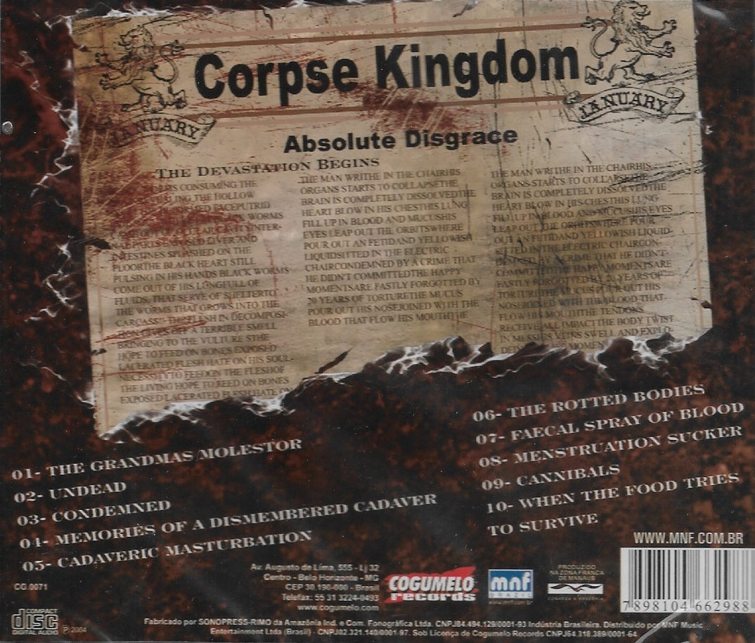 CD - Absolute Disgrace "Corpse Kingdom"